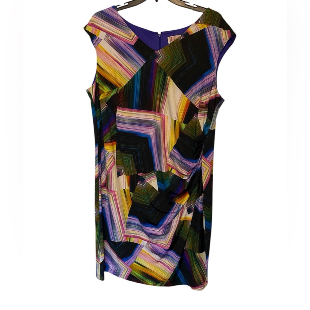 R&K Colorful Abstract Dress Woman’s 2X